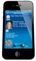 Open water diver smartphone app screen.